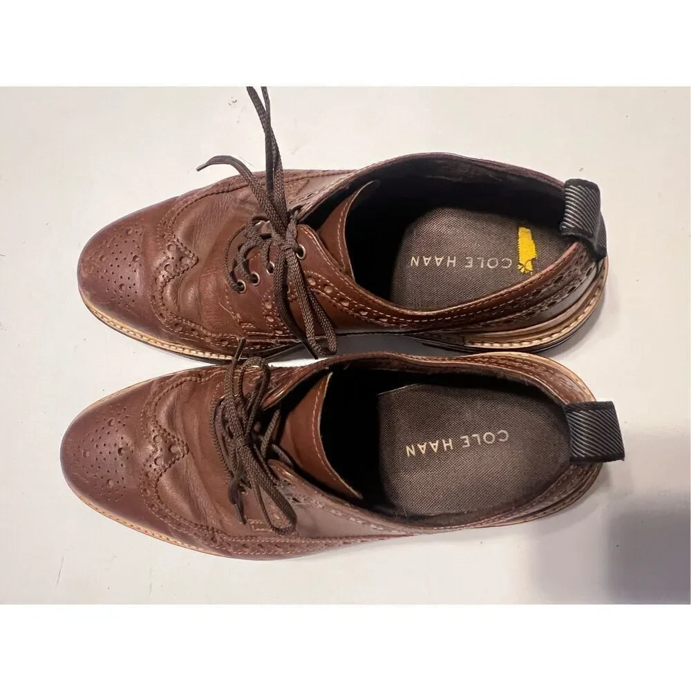 Cole Haan Men's Size 8 Davidson Wingtop Oxford Shoe Brown Tan Office Dressy
